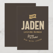 Team Jaden Levenslang Lid Gepersonaliseerde Naam Kaart (Voorkant / Achterkant)