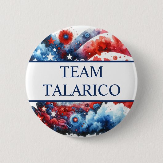 Team James Talarico for President Ronde Button 5,7 Cm (Voorkant)