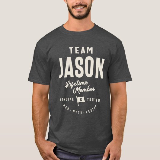 Team Jason Lifetime Lid Jason Naam T-shirt (Voorkant)