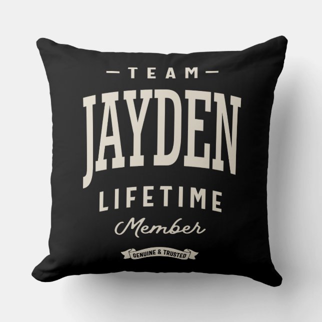 Team Jayden Lifetime Lid Persoonlijke naam Kussen (Voorkant)