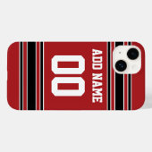 Team Jersey Aangepast nummer Rood Zwart Case-Mate iPhone Case (Achterkant (horizontaal))