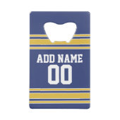 Team Jersey met de Naam en het Aantal van de Douan Creditkaart Flessenopener (Achterkant)