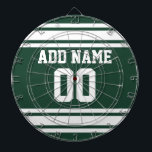 Team Jersey met de Naam en het Aantal van de Douan Dartbord<br><div class="desc">Groene en Witte kleuren — Als je een team van Fantasy Football bent,  maak je eigen producten en show af aan je vrienden! Of - Speel je Football op de middelbare school en wil je een memento? Deze trui is perfect voor iedereen die sporten speelt.</div>