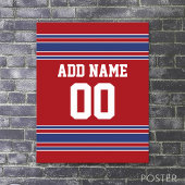 Team Jersey met de Naam en het Aantal van de Douan Poster