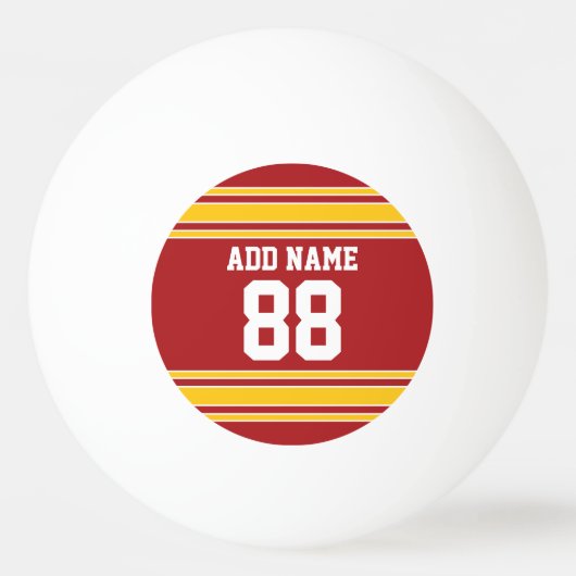 Team Jersey met naam en nummer Pingpongbal (Achterkant)
