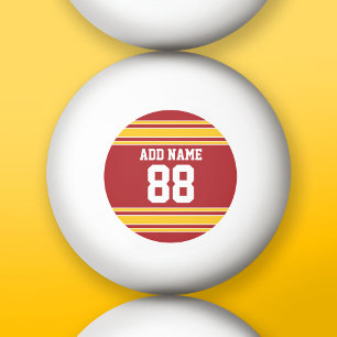 Team Jersey met naam en nummer Pingpongbal