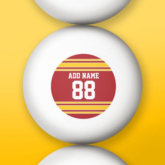 Team Jersey met naam en nummer Pingpongbal