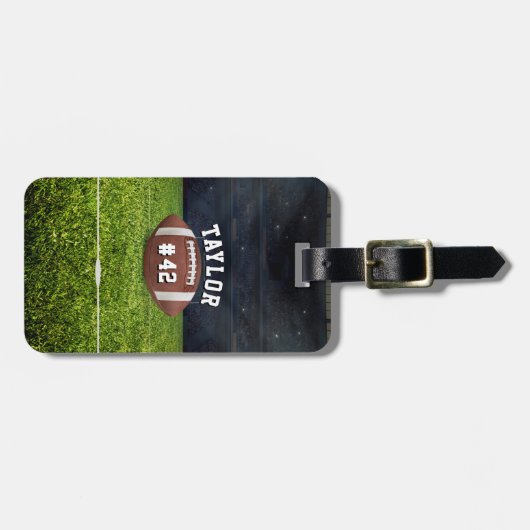 Team Jersey Number American Football Field Name Te Bagagelabel (Voorkant horizontaal)