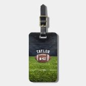 Team Jersey Number American Football Field Name Te Bagagelabel (Voorkant verticaal)