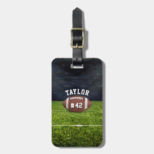 Team Jersey Number American Football Field Name Te Bagagelabel (Voorkant verticaal)