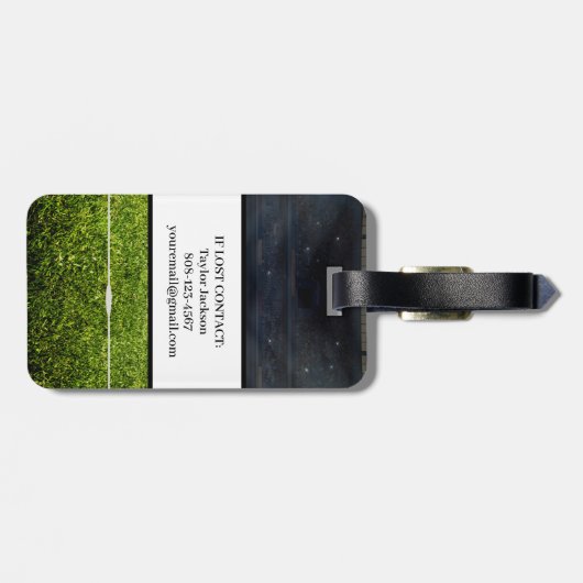 Team Jersey Number American Football Field Name Te Bagagelabel (Achterkant horizontaal)