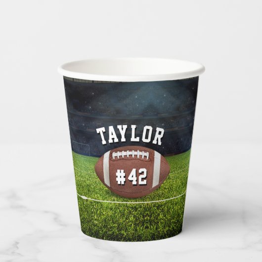 Team Jersey Number American Football Field Name Te Papieren Bekers (Achterkant)