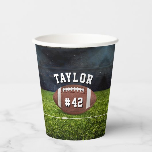Team Jersey Number American Football Field Name Te Papieren Bekers (Voorkant)