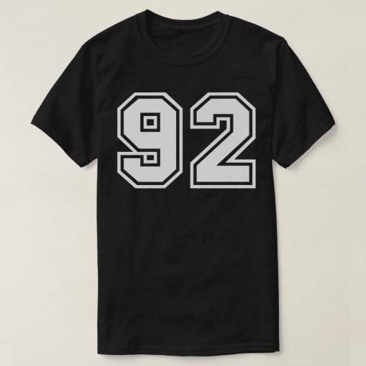 Team Jersey nummer #92 Sports Gift Premium T-shirt (Design voorkant)