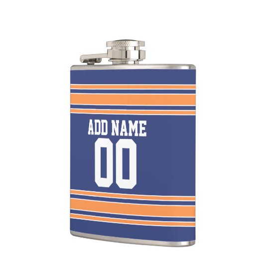 Team Jersey Stripes - Aangepaste naam en nummer Heupfles (Links)