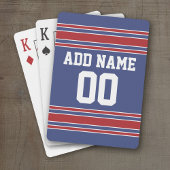 Team Jersey Stripes - Aangepaste naam en nummer Pokerkaarten