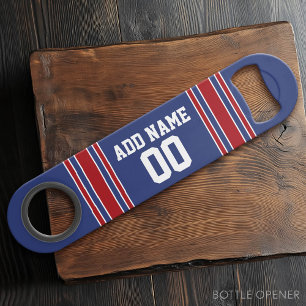 Team Jersey Stripes - Aangepaste naam en nummer Speed Flessenopener