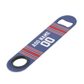 Team Jersey Stripes - Aangepaste naam en nummer Speed Flessenopener (Voorkant Gekanteld)