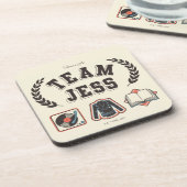 Team Jess Gilmore Girls Design Bier Onderzetter (Linkerzijde)