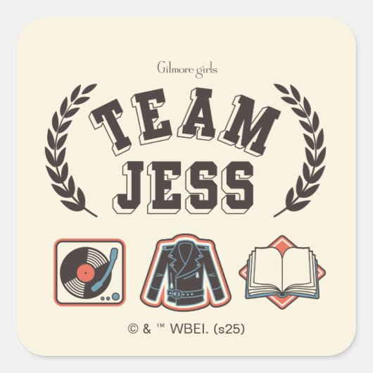 Team Jess Gilmore Girls Design Vierkante Sticker (Voorkant)