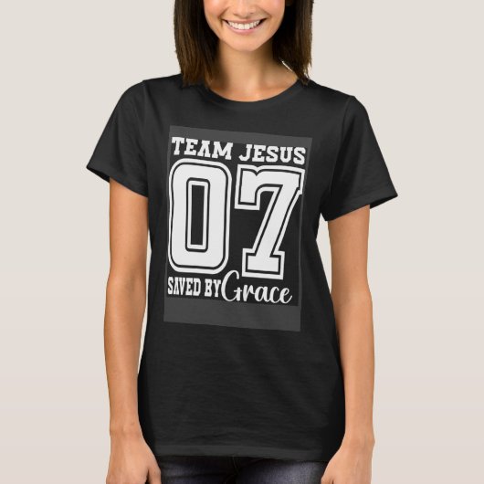 Team Jesus 07 Saved By Grace T-shirt (Voorkant)
