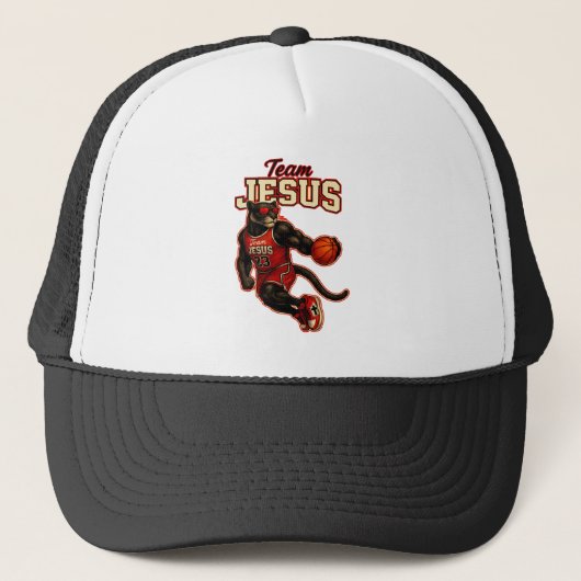 Team JESUS -23 Panther - Christelijk Trucker Pet (Voorkant)