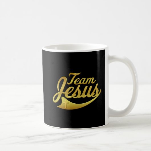 Team Jesus Black en Gold Coffee Mok (Rechts)