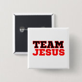 Team Jesus Christelijk Faith Vierkante Button 5,1 Cm (Voorkant /achterkant)