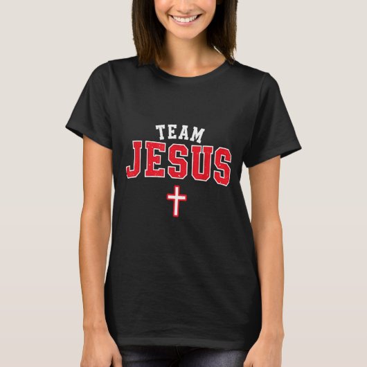 Team Jesus - Funny Christian Cross Emblem Faith St T-shirt (Voorkant)