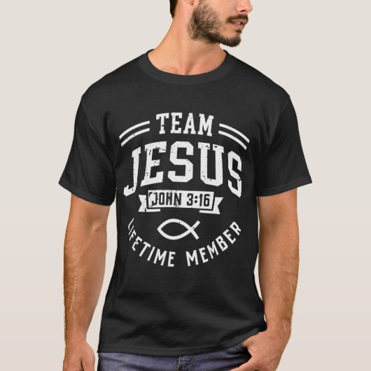 Team Jesus John 316 Lifetime Lid God Christelijk T-shirt (Voorkant)