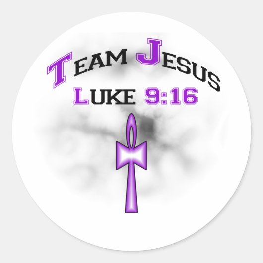 Team Jesus Luke 916 Ronde Sticker (Voorkant)