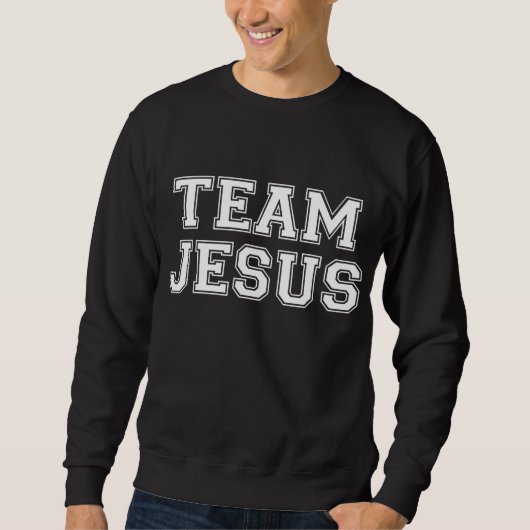 Team Jesus Mannen Vrouwen Kinderen Fun Christelijk Trui (Voorkant)