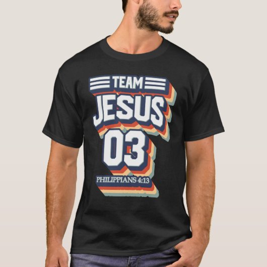 Team Jesus No 03 Warrior Member Christelijke Manne T-shirt (Voorkant)