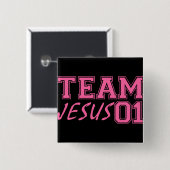 Team Jesus Vierkante Button 5,1 Cm (Voorkant /achterkant)