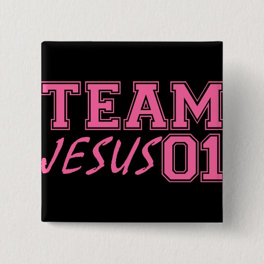 Team Jesus Vierkante Button 5,1 Cm (Voorkant)
