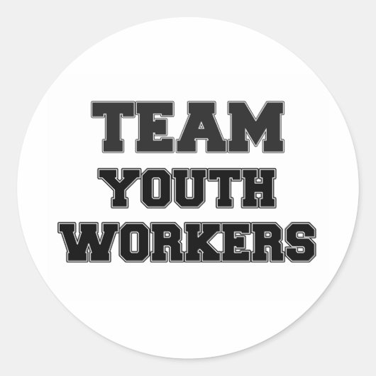 Team Jeugdwerkers Ronde Sticker (Voorkant)