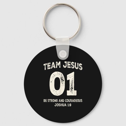 Team Jezus 01 Wees Sterk Moedig Sleutelhanger (Voorkant)