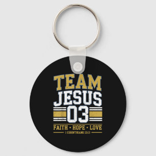 Team Jezus 03 Christelijk Geloof Mannen Tiener Peu Sleutelhanger