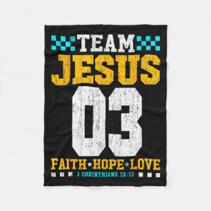 Team Jezus 03 Geloof Hoop Liefde Christelijke Bijb Fleece Deken