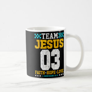 Team Jezus 03 Geloof Hoop Liefde Christelijke Bijb Koffiemok