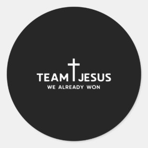 Team Jezus bijpassende christelijke groepskoppel v Ronde Sticker