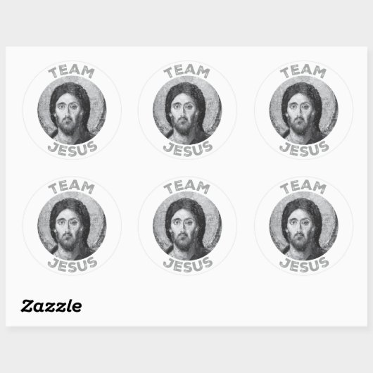 Team Jezus: Christus Pantocrator Ronde Sticker (Vel)