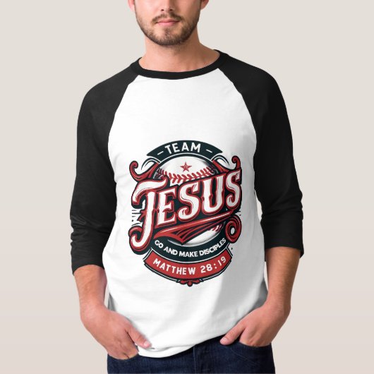Team Jezus Raglan T-shirt (Voorkant)