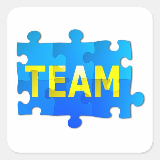 Team Jigzaag Puzzle Square Sticker (Voorkant)