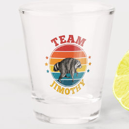 Team Jimothy de Legendarische Wasbeer Goud Rood Bl Shot Glas