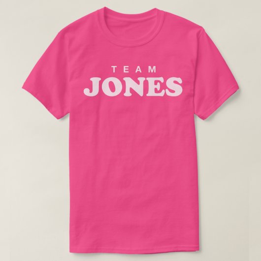Team Jones Personalized Surname Bride Groom Family T-shirt (Design voorkant)