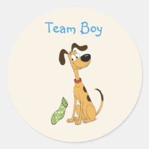 Team Jongen Geslacht Onthulling / Schattige Rico H Ronde Sticker