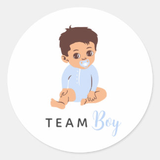 Team Jongen Geslacht Reveal Blauwe Fopspeen Baby S Ronde Sticker