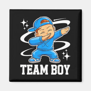 Team Jongen Geslacht Reveal Feest Baby Aankondigin Magneet