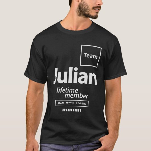 Team Julian Levenslang Lid Grappige Naam Julian T-shirt (Voorkant)